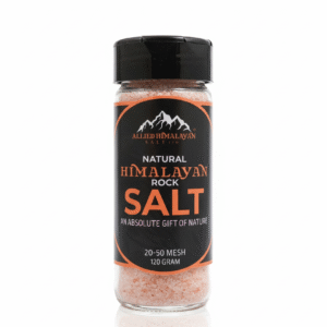 Allied Himalayan Pink Salt 120g | Glass Shaker Bottle | Fine–Medium Grain (20–50 Mesh) | Premium Mineral-Rich Edible Salt